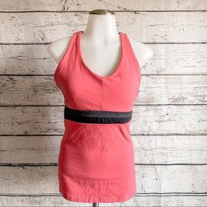 Lucy Powermax women's pink athletic racerback tank top, padded bra